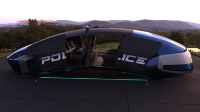 flying car concept 3d model in 3dexport futuristic future vehicle police sci-fi original design cyberpunk aircar supercar 3d print model - Mito3D