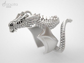 flying dragon ring 3d print model in rings 3dexport jewelry jewellery silver men 3dprint 3d print model - Mito3D
