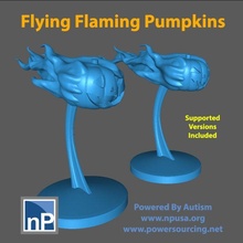 flying flaming pumpkins free 3d print models game accessories 3dexport bmg decoration dnd dungeons-and-dragons flames halloween mcp monster pumpkin vargouille 3d print model - Mito3D
