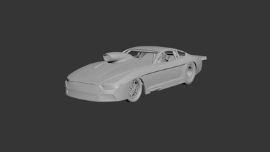 fo mu stang 2019 pro mod race car cars hobby american auto automotive frame wheel classic muscle model printcar print drive rc 3d print model - Mito3D
