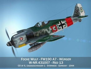 focke wulf fw190 a7 rosso 13 3d modello in combattente 3dexport strizzacervelli macellaio tedesco luftwaffe ww2 3d print model - Mito3D