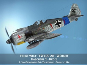 focke wulf fw190 a8 rouge 1 3d modèle in combattant 3dexport wrger oiseau boucher allemand luftwaffe ww2 3d print model - Mito3D