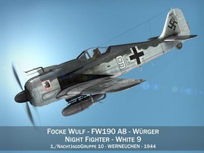 focke wulf fw190 a8 blanc 9 3d modèle in combattant 3dexport wrger oiseau boucher allemand luftwaffe ww2 3d print model - Mito3D