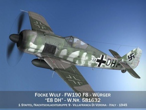 focke wulf fw190 f8 e8 dh 3d modèle in combattant 3dexport wrger oiseau boucher allemand luftwaffe ww2 3d print model - Mito3D