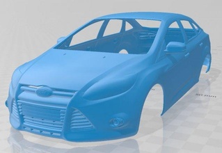 focus sedan 2011 printable body car 3d print model in automotive 3dexport slot scalextric tamiya rc miniz hobby micro 3d print model - Mito3D