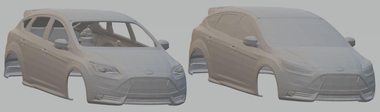 focus st 2012 impressão do corpo carro foco printable o shell rc miniz tamiya slot scalextric 3d print model - Mito3D