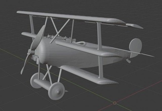 fokker free fokker airplane aircraft biplan 3d model blender