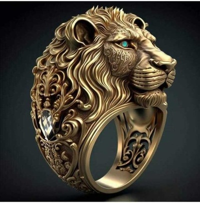 fomous lion ring 3d printable model print in rings 3dexport jewell jeweller jewelrydesigner free 3dmodel 3d print model - Mito3D