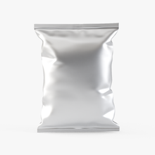 food packaging package foil chrome bag pack wrap pouch metal plastic sweets drink coffee bulk vacuum realistic snack sachet chips 3d print model - Mito3D