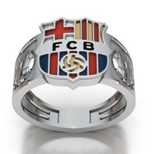 futebol-ring anel jóias de prata 3d 3dprint 3d print model - Mito3D