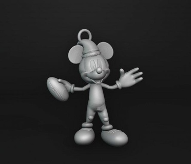 Futbol Mickey Noel süs dekor fare mickey mouse karikatür Disney heykel hobi süsler tatil dekorasyon hediye Spor Dalları karakter nfl santa hat 3d print model - Mito3D