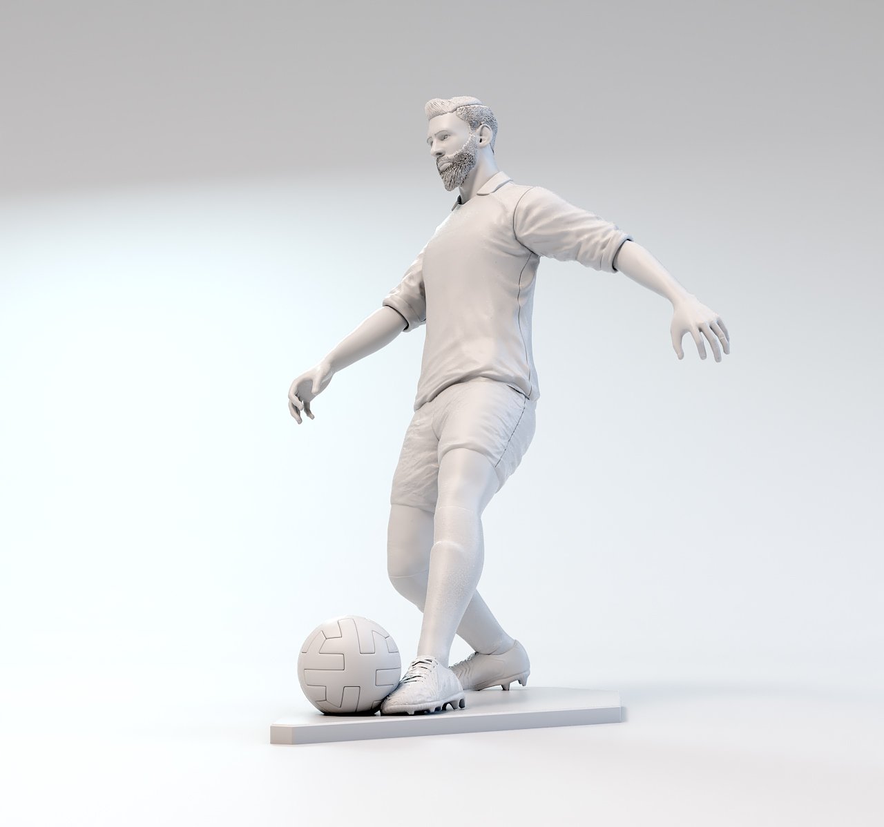 footballer 03 footstrike 01 stl 3d print model in man 3dexport messi soccerer toy game football championship worldcup euro 3D print model - Mito3D