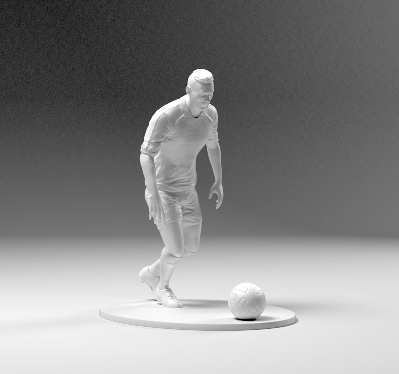 footballer 03 prepare to footstrike stl 3d print model in coins badges 3dexport ball board championship euro field figurine football free league match player soccerer sport stadium messi toys games 3D print model - Mito3D