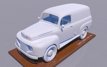 for-d f-1 panel truck 1948 3d print model in vehicle 3dexport c4d 3ds obj car old vintage stl collection pack usa american series cargo van 3d print model - Mito3D