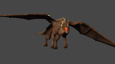 forest dark brown dragon 3d model in 3dexport wings mytology blender creature gimp fly 3d print model - Mito3D