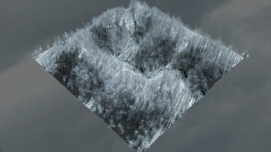 forest winter blender paths trees snow environment 3d print model - Mito3D