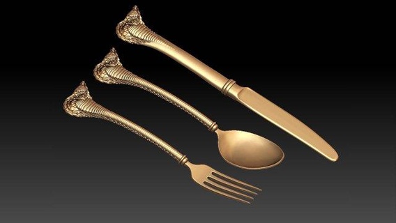 tenedor cuchara cuchillo escultura cuchillería impresión serpiente cobra animal Arte 3d print model - Mito3D