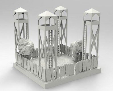 forte livre arquitetura torre miniatura casa acessórios arte baixar 3dexport stl 3d 3dprint imprimível 3dmodel 3d print model - Mito3D