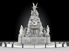 fountain of four continents 3d model in sculpture 3dexport architecture trieste italy marble statue art water monument realtime lowpoly city ue4 unity normals architectural stone 3d print model - Mito3D