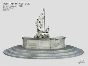 fountain of neptune 3d model in sculpture 3dexport architecture trieste italy nettuno marble statue art water monument element realtime lowpoly lod city ue4 unity 3d print model - Mito3D