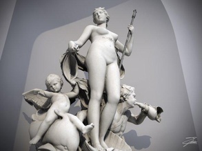 fonte of vênus 3d modelo in escultura 3dexport venere trieste itália lloyd estátua real mármore arquitetura histórico herança monumento arte pobre divindade água tríptico 3d print model - Mito3D