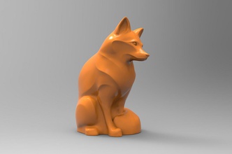 fox cnc cncmodel cnccarvemodel foxy printable interior statue cncmachining 3d print model - Mito3D