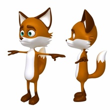 Renard dessin animé animal mammifère chacal sauvage zoo canin Loup coyote personnage toon animaux chien mascotte nature loup garou forêt ours nounours 3d print model - Mito3D