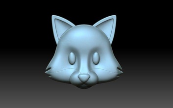 fox face emoji animals mammals muzzle relief cncmodel pedant jewelry 3d print model - Mito3D