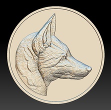 fox head coin - relief 2020 art nature fauna zoo symbol predator wildlife animal gold money dollar cash coins badges medal coin-badges 3d print model - Mito3D