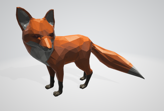 fox poly 3d print model in sculpture 3dexport art toy animal zorro animales arte 3d print model - Mito3D