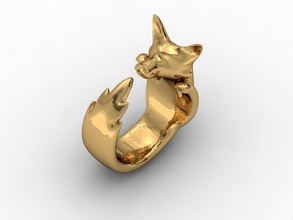 fox ring detailed diamond engagement falcon female firefox gold jewel jewellery jewelry photoreal printable rings silver stone wedding white zbrush 3d print model - Mito3D