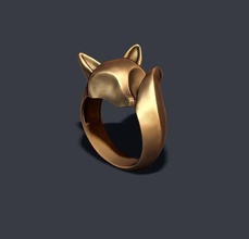 fox anel 3dm vestuário o cad diamante ouro jóia jóias leão do sexo masculino os homens natureza obj printable rhino anéis de prata stl 3d print model - Mito3D