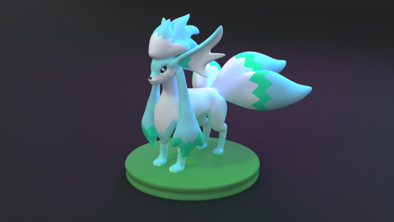 foxcicle high poly blend stl fbx obj monsters & creatures palworld printing painting collectible gift unique pokemon fox dog blender zbrush 3d print 3d print model - Mito3D
