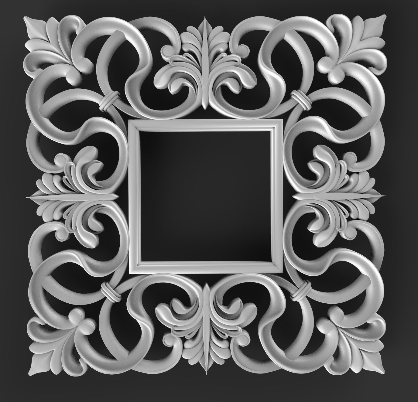 frame cnc wood mirror vintage ornament 3D print model - Mito3D