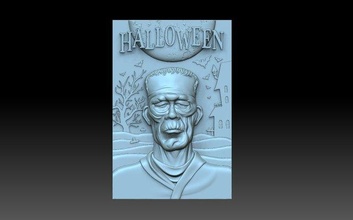 Frankenstein mostro orrore cnc buio Halloween Halloweendecorset sollievoforcnc pannello 3d print model - Mito3D