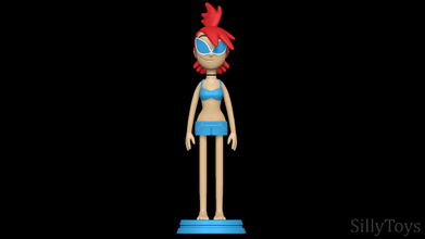 Frankie fomentar traje baño fomenta imaginario amigos cabello rojo hembra niña mujer dibujos animados bikini 3d print model - Mito3D