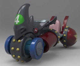 francamente preto rinoceronte fr u 4 3d impressão modelo in veículo 3dexport fru4 1 peça ninguém luffy sanji ensolarado zoro moto manga anime super jogos brinquedos 3d print model - Mito3D