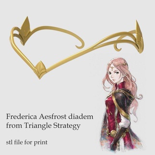 frederica escarcha diadema tiara triángulo estrategia cosplay fantasía juego princesa 3d print model - Mito3D