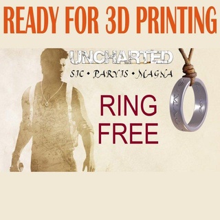 free ancharted Nathan drakes ring 3d Yazdır stl Bedava yüzükler haritada yer alan yüzük oyun destek 3dprint 3d print model - Mito3D