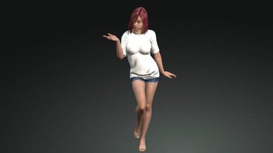 free game ready photo-realistic human character emily vr - ar low-poly 3d model in woman 3dexport female pbr maya v-ray girl photorealistic game-ready unrealengine4 augmented-reality virtualreality rigged 3d print model - Mito3D