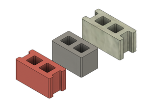frei mini asche blöcke 3d drucken modell dekor 3dexport block beton doppelt ecke bahre gebäude architekt architektur struktur schreibtisch spielzeug büro miniatur 3d print model - Mito3D