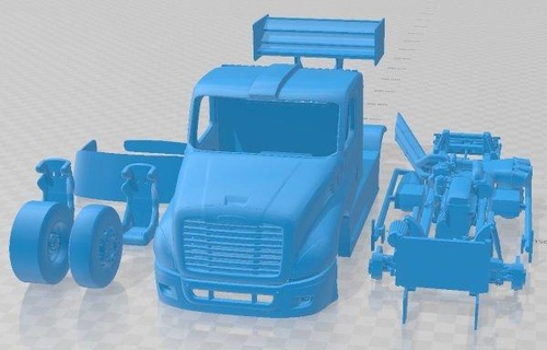 freightliner race truck printable automotive slot scalextric tamiya rc miniz hobby micro 3d print model - Mito3D