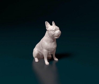 francês buldogue 011 estatuetas cão animal impressão stl obj 3d print model - Mito3D