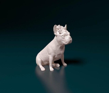 francês buldogue 012 estatuetas cão animal impressão stl obj 3d print model - Mito3D