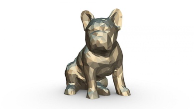 fransızca bulldog şekil 3d yazdır model in hayvanlar 3dexport sanat hediye düşük poli 3dprint hayvan dekor heykelcik iç tasarım minyatürler heykel oyuncak karikatür japon kağıt katlama sanatı köpek memeli 3d print model - Mito3D