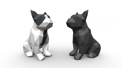 Fransız bulldog figür sanat hediye baskı takı lowpoly <url> hayvan dekor heykelcik iç tasarım Minyatürler heykel oyuncak papercraft köpek bull 3d print model - Mito3D