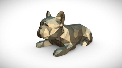 francese bulldog dire bugie arte regalo Stampa lowpoly 3dprint animale arredamento interni design miniature scultura statua giocattolo cane mammifero cani 3d print model - Mito3D
