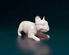 français bouledogue mensonge 3d impression modèle in figurines 3dexport chien stl obj printready 3d print model - Mito3D