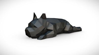 french bulldog lying 3d print model in animals 3dexport art gift lowpoly 3dprint animal decor interior design miniatures sculpture statue toy dog mammal dogs 3d print model - Mito3D