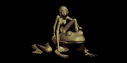 frog art statuette animal